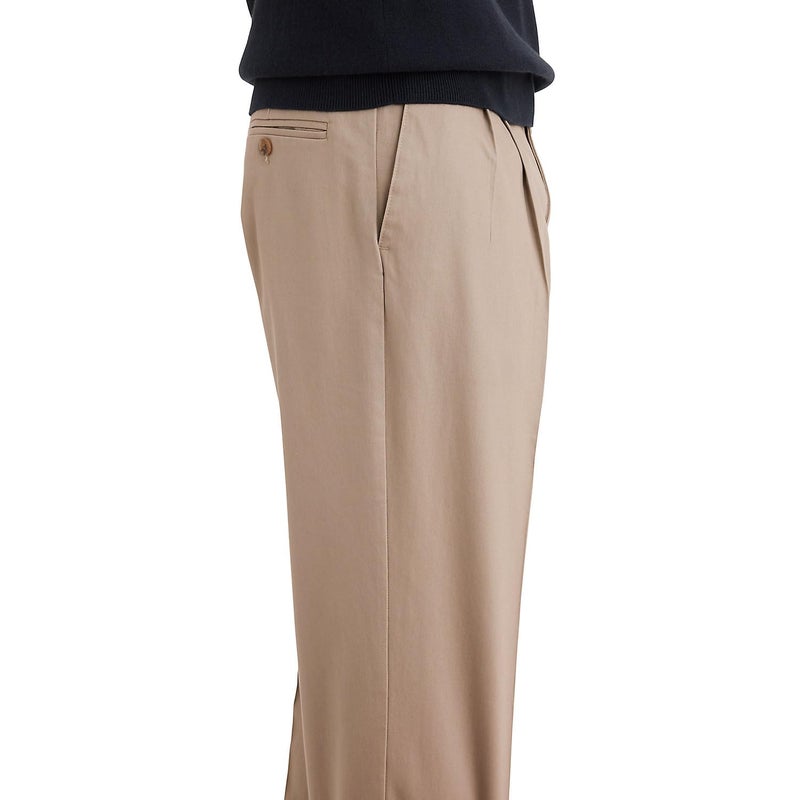 Dockers Men's Relaxed Fit Signature Khaki Lux Cotton Stretch Pants - Pleated, Timberwolf, 44W x 32L - Image 2